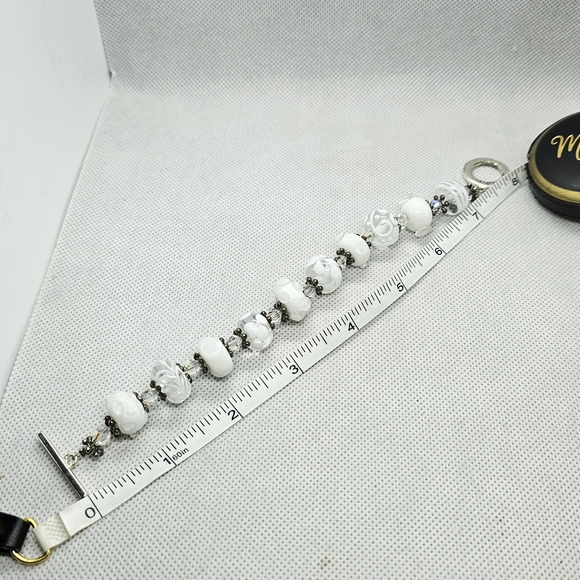 White Lampwork Trollbead Bracelet - Picture 2 of 9